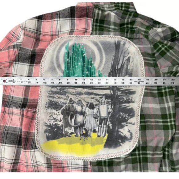 Wizard of Oz Two Tone Upcycled flannel - Picture 3 of 4